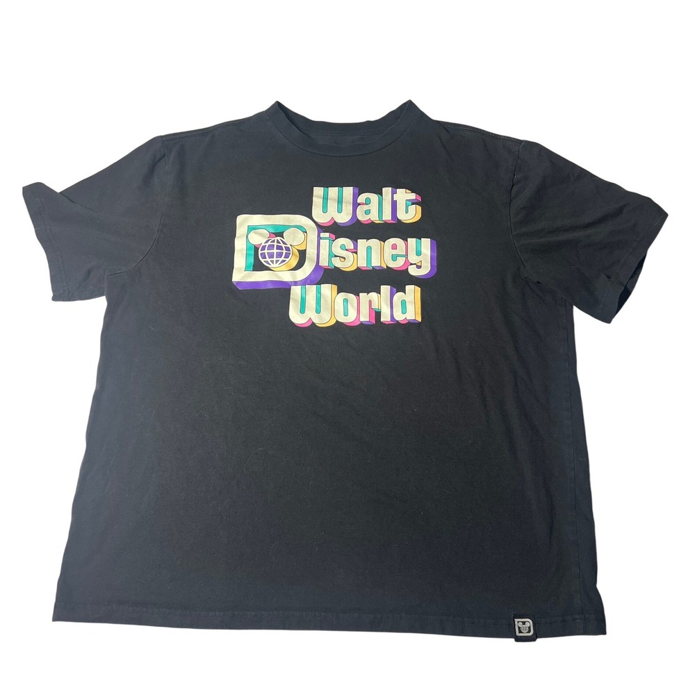 Disney Parks Walt Disney World Graphic T-Shirt Black Short Sleeve XL‎